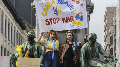 Proteste fuer die Ukraine ausserhalb des Europaeischen Parlaments in Bruessel v3